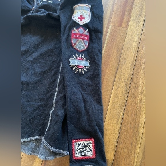 Alp N Rock Gondola Henley long sleeve black embroidered shirt - Picture 4 of 11